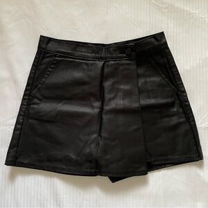 Korean Brand black leather skort